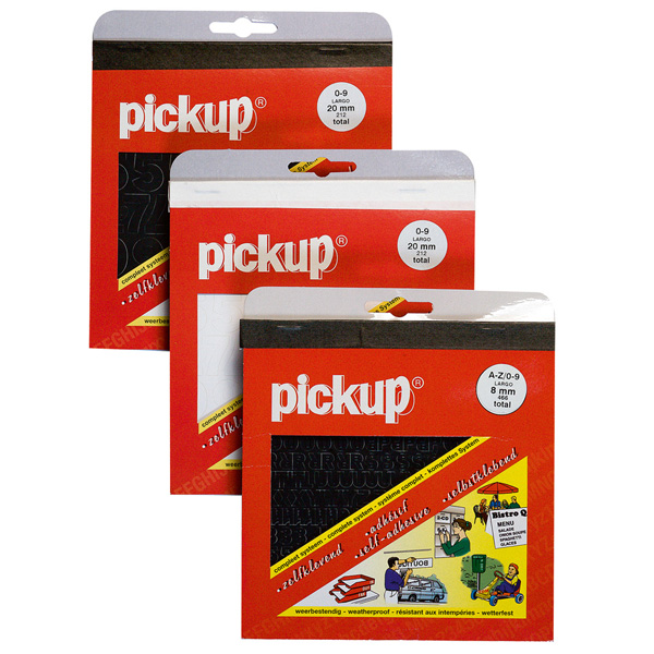 rib Bedankt verwijderen Pick-Up Plakletters - 8 mm hoog - wit, letters/cijfers